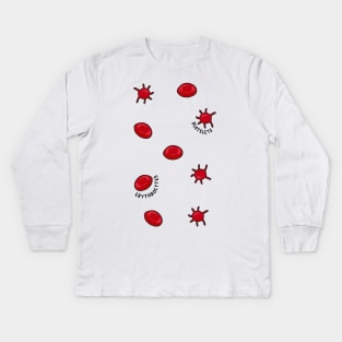 Hand Drawn Red Blood Cells Pack Kids Long Sleeve T-Shirt